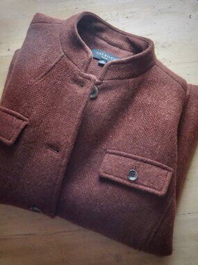 Talbots Women's Rust Tweed Blazer Jacket Size 12 Petite